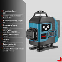 ONEVAN-Nivel láser 4D de 16 líneas, línea verde, autonivelante, 360, Horizontal y Vertical, potente nivel láser, nivel láser de haz verde - details 1