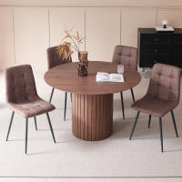 EGOONM Mesa de Comedor Redonda Mesa Nórdica para 4~6 Personas, Mesa de Comedor Circular con Base de Madera, Mesa de Comedor de Cocina Φ120cm - details 7