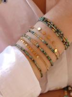 Pulsera de Turquesa Natural Joyería Boho Ajustable para Mujeres Regalo Hecho a Mano de 3mm y 4mm - details 0