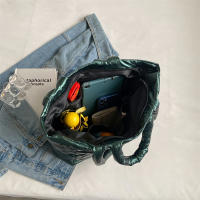 Bolso de algodón acolchado para mujer, bolsa de hombro de gran capacidad, a la moda, de diseñador, de lujo - details 31