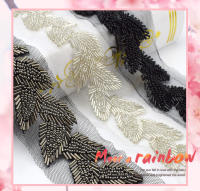 1Yard Meetee 6cm Abalorio De Hoja Encaje Borde De Malla De Tela Borde De Cinta Vestido De Novia Decoración Accesorios - details 0