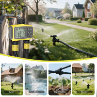 Controlador de riego de 2 canales, temporizador automático de agua, dispositivo de riego de flores, válvula de agua, aspersor temporizado para invernadero de jardín - details 9