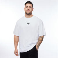 Gym Fitness Sports Loose Oversized T-shirts Casual Short Sleeve Mesh Breathable Tops Summer Men Bodybuilding Workout Shirts - details 7