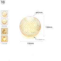 Reemplazo de pantalla de lámpara de vidrio Vintage E27, patrón de linterna de piña de diamante, cubierta de vidrio amarillo para iluminación colgante de arte, 42mm, E26 - details 17