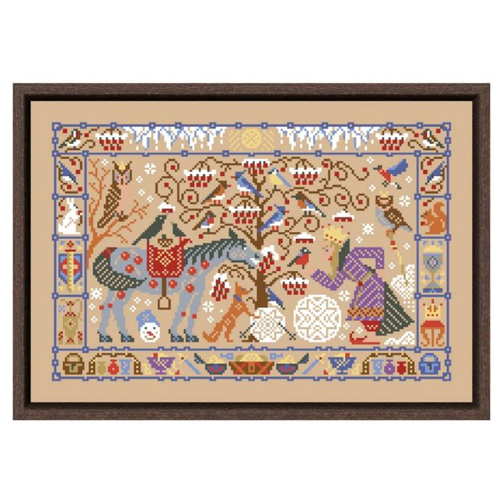 Kits de punto de cruz de tesoros de invierno, de dibujos animados lienzo de lino, bordado de costura, regalos de bricolaje, decoración del hogar, 18CT, 14ct, 11CT