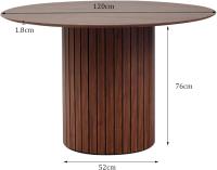 EGOONM Mesa de Comedor Redonda Mesa Nórdica para 4~6 Personas, Mesa de Comedor Circular con Base de Madera, Mesa de Comedor de Cocina Φ120cm - details 1