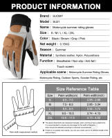 Guantes de Moto SUOMY para Verano Antideslizantes para Hombres y Mujeres Luvas de Carrera con Pantalla Táctil de Todo Dedo - details 1