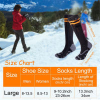 Calcetines calefactables eléctricos de 5000mah y 150℉ calcetines calefactores ajustables con 4 ajustes de temperatura calcetines unisex para invierno viajes al aire libre esquí y pesca - details 3