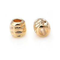 Cuentas de ojo de libélula de latón de Color dorado de 18K con patrón, cuentas espaciadoras de barril de bola redonda, fabricación de joyería, accesorios de pulseras Diy - details 73