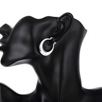 Pendientes de plata de ley 925 para mujer, aretes redondos de 3CM, joyería de compromiso, regalo - details 3