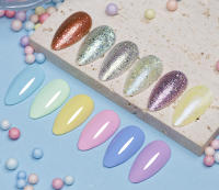 Esmalte de Uñas BOZLIN 6pcs/set 15ml Gel de Color Puro con Luz LED/UV Desvanecimiento de Manicura Sin Borrado Varnishes Lacquers - details 0