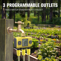 Temporizador de agua inteligente, controlador automático de riego de jardín, sistema de riego de 1/2/3 salidas, rociador temporizado para invernadero de césped - details 5