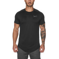 Men Casual Sports T-shirt Gym Fitness Workout T Shirt Mesh Quick Dry Slim Fit Short Sleeve Summer Bodybuilding Muscle Clothing - details 1