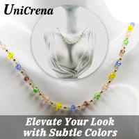 Cadena de Cuentas de Cristal Plateado UniCrena Cadena de Enlace de Abalorios Hipoalergénicos para Hacer Joyería Cadena de Abalorios Coloridos para Collares Pulseras - details 2