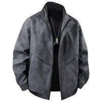 Outdoors Simplicity Solid Man Fashion Jacket Spring Autumn Retro Style Flip Collar Leather Jacket New Leisure Port Wind Coat Man - details 4