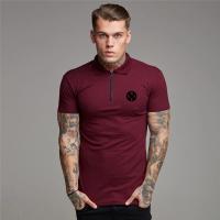 England style  Men Polo Shirt Zip Polo Tees Fashion  Cotton Fitness Polo T-Shirt  Brand Short Sleeve Gym Bodybuilding Clothing - details 11