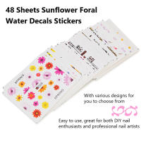 Pegatinas de Uñas de 48Pcs con Diseño de Girasol y Leopardo para Decoración de Arte de Uñas y Agua Set de Decalcomanías de Uñas - details 4
