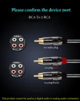 Cables de subwoofer RCA a 2 RCA, cable de audio macho a macho para mezclador, amplificador, tarjeta de sonido, DVD, efectos de televisión, cable RCA - details 6