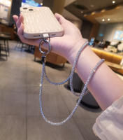 Correa de teléfono móvil con colgante de diamantes de imitación para mujer, estilo de muñeca corta, estilo de Clip, correa larga para el cuello, antipérdida - details 2
