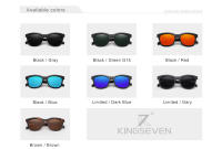 KINGSEVEN-gafas de sol redondas de montura completa para hombre y mujer, lentes polarizadas UV400, a la moda, de alta calidad, TR90, para conducir - details 3