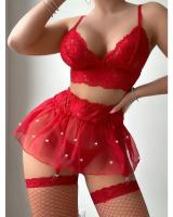 Conjunto de Lencería Sexy de Tornova Tanga de Encaje de Malla Transparente con Top de Atrévete - details 6