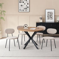 Juego de 4 sillas de comedor nórdicas con patas de hierro tapizadas simples premium apilables para sala de estar/salón de espera/bar/restaurante - details 10