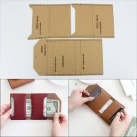 Plantilla de papel de cuero para billetera plegable, plantillas de patrones DIY, herramienta de artesanía de cuero hecha a mano, práctica - details 4