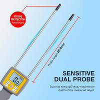 Medidor de humedad de heno MT300H, Detector portátil de humedad de pasto de paja de trigo, analizador de contenido de humedad de 0-84%, higrómetro de doble sonda - details 3