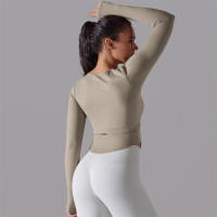 Camiseta de Yoga Sin Costuras para Mujer Deporte Top Largo Manga Larga Ropa de Gimnasio Camiseta de Correr para Entrenamiento Activo Vestimenta Ajustada Material Exterior Poliéster Temporada Primavera/Verano - details 35