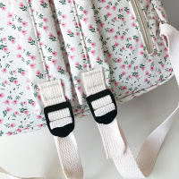 Mochilas de estilo Preppy para mujer, bandoleras impermeables de nailon para estudiantes, a la moda, con estampado Floral - details 22