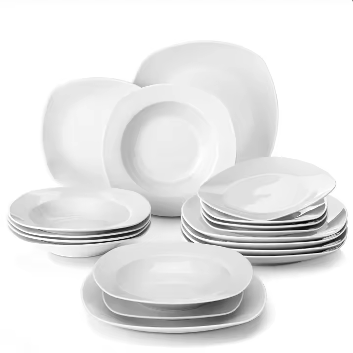 Elisa-Juego de vajilla de porcelana para 6 personas, 18 piezas - 1