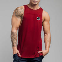 Men Casual Sport Cotton Tank Tops Summer Breathable Sleeveless 0-Neck Solid Print Loose T-Shirts Gym Bodybuilding Fitness Vests - details 13