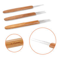 Ganchos de ganchillo creativos de 3 piezas, aguja trenzada de acero inoxidable, para tejer lana, suministros de costura, 0,5/0,75/1mm - details 4
