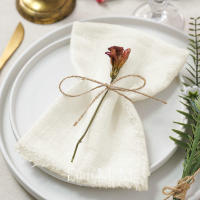 Servilletas rústicas de algodón de gasa, tela de lino Retro elegante y suave para fiesta de boda, comedor, decoración de mesa de uso diario - details 10