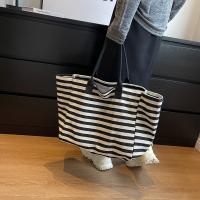 Bolsa de Lona a Rayas Grande Bolsa de Hombro Casual para Mujeres Ideal para Compras Diarias, Estudiantes, Viajes, Bolsa de Playa Material de Lining de Poliéster - details 7