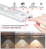 Luz LED nocturna con Sensor de movimiento, iluminación magnética para armario, cocina, decoración de habitación, atenuación de carga - details 5
