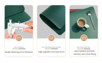 Mantel Individual de cuero de imitación, posavasos, plato redondo de PVC, manteles individuales para mesa de cocina, decoración de mesa de comedor - details 1