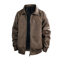Spring Autumn Retro Style Man Flip Collar Leather Clothing New Port Wind Leisure Coats Outdoors Fashion Simplicity Jackets Man - details 1