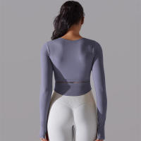 Camiseta de Yoga Sin Costuras para Mujer Deporte Top Largo Manga Larga Ropa de Gimnasio Camiseta de Correr para Entrenamiento Activo Vestimenta Ajustada Material Exterior Poliéster Temporada Primavera/Verano - details 69