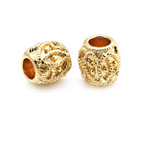 Cuentas de ojo de libélula de latón de Color dorado de 18K con patrón, cuentas espaciadoras de barril de bola redonda, fabricación de joyería, accesorios de pulseras Diy - details 86