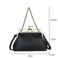 Bolsos de Hombro Vintage para Mujeres Diseño de Cerradura de Cadena Pequeña Bolsa de Mensajero Clip de Marca Bolsos de Cruzado y de Mano - details 29