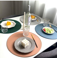 Mantel Individual de cuero de imitación, posavasos, plato redondo de PVC, manteles individuales para mesa de cocina, decoración de mesa de comedor - details 3