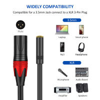 Cable DREMAKE XLR a 3.5mm, XLR macho de 3 pines a TRS hembra de 3.5mm (1/8'') adaptador estéreo de extensión para micrófono, de 3.5 a XLR - details 3