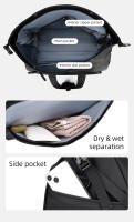 Bolso de hombro tipo bandolera para gimnasio, compartimento para zapatos, bolso de viaje grande para entrenamiento deportivo, paquete de viaje de equipaje con separación en seco y húmedo - details 5