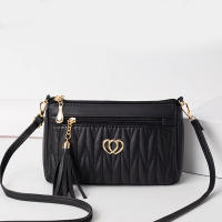 Bolso cruzado de cuero PU con cremallera para mujer, bandolera pequeña de gran capacidad con borlas de hilo, a la moda, novedad - details 11
