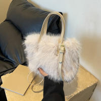 Bolso de mano de piel sintética para mujer, bolso de hombro cruzado suave, diseño de lujo, de felpa, de invierno - details 23