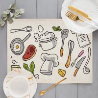 Mantel Individual para comida, Tapete de lino para mesa, vajilla para niños, mesa de comedor de dibujos animados, almohadillas de disco, posavasos, plato Napperon, Bar, Tapete de lugar, cocina - details 5
