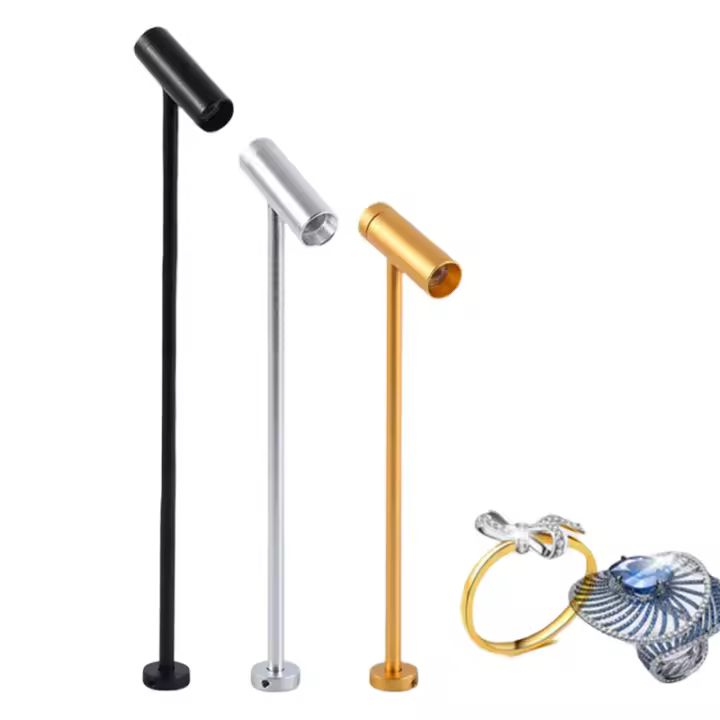 Foco LED de 3W y 12V, lámpara para presentación de joyería, lámpara de poste de 10/20/30cm, escaparate de tienda de teléfono, luces de escritorio, lámpara vertical giratoria de 220V - 1