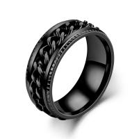 Anillo giratorio de 8mm a la moda para hombres y mujeres cadena cubana de acero inoxidable Spinner banda antiestrés anillos de ansiedad regalos de joyería - details 4