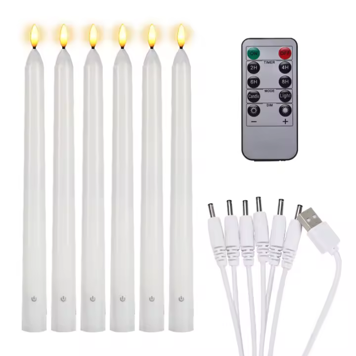 Velas Recargables 6pc Sensor Táctil Lámpara de Ventana Control Remoto Lámpara de Atmósfera para Fiesta, Boda, Comedor, Gabinete, Hogar. - 1